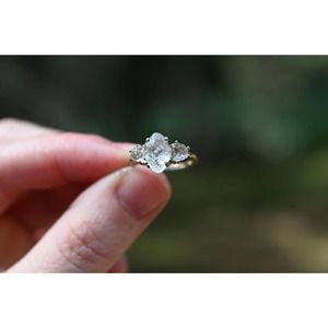 Alternative diamond engagement ring,  raw stone rings,